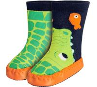 Playshoes Kinder Hüttenschuh Krokodil Marine/Grün