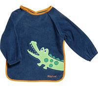 Playshoes Unisex-Baby Waterproof Long Sleeve Baby Bib Crocodile,Navy, One Size