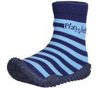 Playshoes Unisex-Child UV Protection Aqua Socks Stripes Bathing Beach Thong Sandals and Pool Shoes 174802 Navy/Light Blue 2.5 Child UK (18/19 EU)