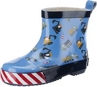 Playshoes Unisex Kid's Wellies Rain Boot Building Site Wellington Rubber, Blue, 7 UK Child