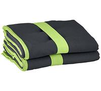 Playshoes Unisex Multifunctional Bath Towel Microfibre Portable Blanket, Grey, 40 x 80 cm, Pack of 2