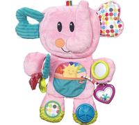 Playskool Fold 'n Go Elephant Stuffed Animal Tummy Time Babies 3+ Months Pink