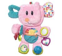 Playskool Fold 'n Go Elephant Stuffed Animal Tummy Time Toy for Babies 3 Months and Up, Pink Amazon Exclusive