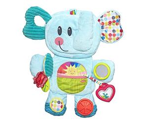 Playskool Fold ’n’ Go Elephant Tummy Time Toy for Babies from 3 Months Old, Blue (Amazon Exclusive)