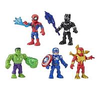 Playskool Heroes Marvel Super Hero Adventures 12.5-cm Action Figure 5-Pack, Includes Captain America, Spider-Man, 5 Accessories, Ages 3 and Up