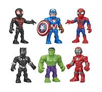 Playskool E98615L00 Iron Marvel Super Hero Adventures 12.5 cm Action Figures 6 Pack Includes Spider-Man and Hulk Age 3+, Black