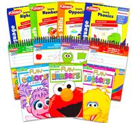 Playskool Kindergarten Pre K Learning Study Bulk Activity Set - Workbook Dry Erase Board Bundle | Alphabet Numbers Math Counting More | Sesame St