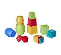 Playskool Stack and Nest Barrels and Blocks Bundle Toy for Babies and Toddlers from One Year Old, 16-Piece Set [Amazon Exclusive]