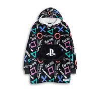 PlayStation Boys Black Logo Blanket Hoodie (One Size)