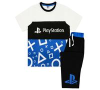PlayStation Boys Black Logo Controller Symbols Print Short Sleeve Short Leg Pyjama Set [dis] - 11-12 Years