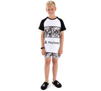 Playstation Boy's Kids Short Sleeve Short Leg Pyjama Set (Grey) in Grey | Size: 11-12 Years Playstation Grey 11-12 Years