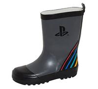 PlayStation Boys Rubber Wellingtons Gaming Kids Wellington Boots Rain Wellies for Gamers Black 8 UK Child