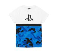 PlayStation Kids T-Shirt Camo | Boys Girls Game Blue White Logo Top | Gamer Clothing Merchandise 9-10 Years