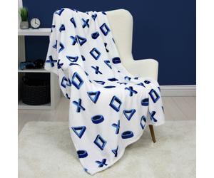PlayStation Levels Fleece Throw - Blue & White - 150x100cm