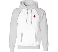 Playstation Logo Sleeve Men's Hoodie White/Grey Fan Merch, Gaming, Retrogaming, White/Grey, S