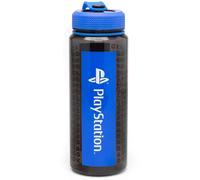 Playstation Men's Logo Print & Console Logos Screw Water Bottle | Mens in Black Playstation Black