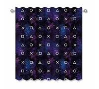 Playstation Nebula Curtains - Playstation Controller Icons Design - 66" Wide x 54" Drop