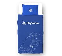 PlayStation Official Single Duvet Cover Set | Hand Control Gaming Design Reversible 2 Sided Bedding Including Matching Pillow Case | Character World Brands Single Bed Set | Polycotton, Blue
