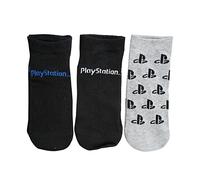 PlayStation Official Sony Boys Girls Trainer Socks 3 PACK - Size 4-6.5 - 9+ Years