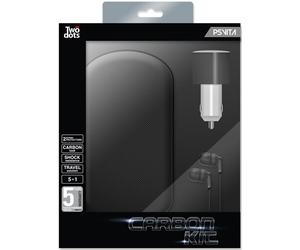 Playstation PS Vita Accessory Kit Aluminum Carbon Black Two Dots