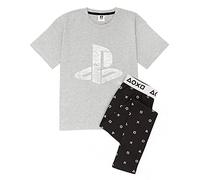 Short Sleeve Long Leg Pyjama Set Playstation Grey 13-14 Years