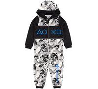 PlayStation Pyjamas Oneise For Boys | Kids Game Controller Camo Monochrome All In One Pyjamas | Gamer Merchandise 11-12 Years