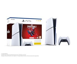 Playstation Sony, Pack 5 Édition Standard + Jeu Marvel's Spiderman 2 (Code de Téléchargement), Fourni avec 1 Manette Sans Fil DualSense, Couleur : Blanche