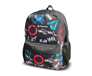 PlayStation Unisex Kids Black Backpack with Colourful Graphics | Zip-Up Design for Back to School & Carrying Books Logo Merch