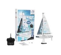 PLAYSTEAM Voyager 400 2.4GHz RC Motor Powered Sailboat in Blue - 26" Tall