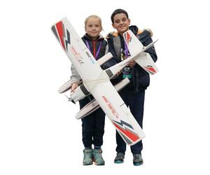 PLAYSTEAM ZT-Model Global Hawk 2.4 GHz RC Seaplane Radio Controlled Trainer Airplane (Red)