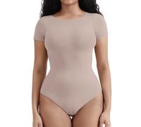 Playsuits For Women Uk Going Out, Jumpsuits For Women Uk Plus Size Jump Suit Jumpsuits Women'S Body Shaping Compression Bodysuit With Chest Support And Short Sleeves (Khaki L)