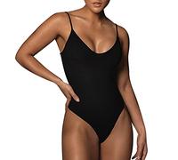 Playsuits For Women Uk Plus Size, Women'S Jumpsuits & Playsuits Plus Size Overalls Jumpsuits Women V NeckSuspenders Sexy T Shaped Thong Sleeveless Panty Body Shaper Light Bodysuit (Black S)