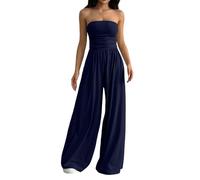 Playsuits for Women UK Strapless - Dressy Petite Jumpsuits for Women - Playsuits Going Out All in One Jumpsuits Going Out Long Jumpsuit Dressy Plus Jumpsuit Wedding Guest Summer Dress Playsuit Navy