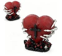 PlaySynthe Skeleton Heart Building Block Set, 562 PCS Skull Dark Heart Building Kit with Flower Base, Gothic Love Life Inspired Collectible Bricks Model, Anatomical Art Bricks Toy Gift for Adults