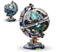 PlaySynthe Space Station Globe Building Set, 360° Rotatable Globe Building Model, STEM Space Exploration Model Bricks Toy, Gifts for Adults and Teens, 1793 PCS