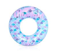 Playtek 33 inch Pool Ring, Mermaid Printed Pool Ring, Durable Floats Tubes for Swimming on Beach, Pool, Water Sports for Adults and Kids