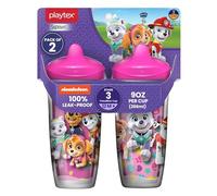 Playtex Baby Sipsters Hard Spout PAW Patrol Sippy Cup for 12+ Months, 9 Ounce (2 Count), Pink, Insulated Toddler Water Bottle for Kids, Spill-Proof Cups for Toddlers 1-3, Stage 3