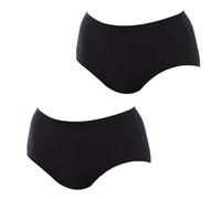 Playtex Brief Woman Organic Cotton Midi Brief x2, Black, L