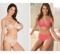 Playtex Flower Elegance Underwire Bra or Midi Brief Melon Punch Pink or Nude