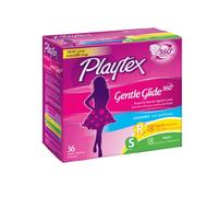 Playtex Gentle Glide Tampons, Plastic, Multi-Pack, Unscented, 18 regular/18 super 36 ct.