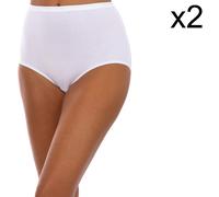 Playtex Pack-2 Crompesora Organic Bio Maxi P0AZL Womens panties - White - Size Large