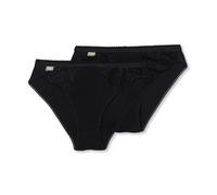 Playtex Pack of full briefs Cotton & Lace Women x2, Black, S