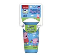 Playtex Sipsters Stage 2 360 Degree Peppa Pig Spill-Proof, Leak-Proof, Break-Proof Spoutless Cup for Girls, 10 Ounce - Pack of 2
