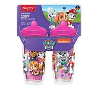 Playtex Sipsters Stage 3 Paw Patrol Spill-Proof, Leak-Proof, Break-Proof Spout Cup for Girls, 9 Ounce (Pack of 2)