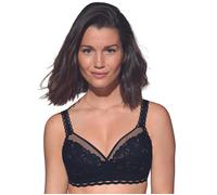 Playtex Bra Woman Classic Lace Support Recycled Soft Cup Bra x1, Black, 36B