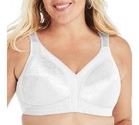 Playtex Women's 18 Hour Comfort-Strap Wireless Bra, Full-Coverage Bra with 4-Way TruSupport, Single & 2-Pack, White, 40F