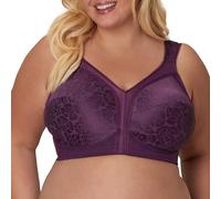 Playtex Women's 18 Hour Comfort-Strap Wireless Bra, Full-Coverage Bra with 4-Way TruSupport, Single & 2-Pack, Plum Majestic, 38DD