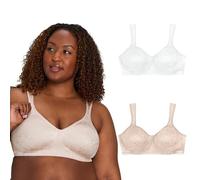 Playtex Women's 18-Hour Ultimate Lift Wireless Full-Coverage Bra, Single Or 2-Pack, White/Sandshell, 2-Pack, 38B