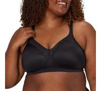 PLAYTEX Women's 18 Hour Wireless, Silky Soft Smoothing T-Shirt Bra, Cool Comfort and 360 Support, Black, 36B