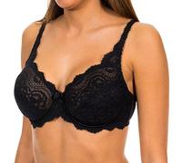 Playtex Women's Bra with Underwired Flower Elegance Lace Perfect Support x1, Black, 38B